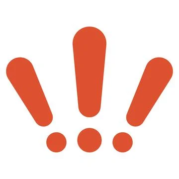 Vibrant Red Exclamation Marks, Bold Alert in Simple Design Stock Illustration