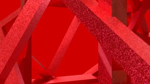 Vibrant Red Geometric Beams in an Abstract 3D Composition Stockillustratie