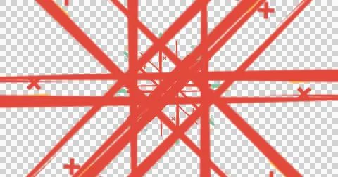 Vibrant red geometric pattern on black background Stock Illustration