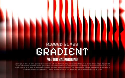 Vibrant red gradient background with ribbed glass effect 스톡 일러스트