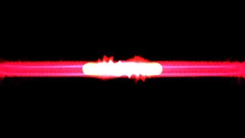 Vibrant red laser beam effect with bright white center flash creates dynamic Stock Illustration