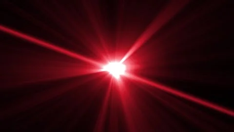 Vibrant red laser beams burst from dark space Video stock 340529218