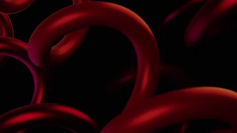Vibrant Red Metallic Spring Sticks Abstract Loop Background: Fluid Motion, .. Stock Footage 332687849