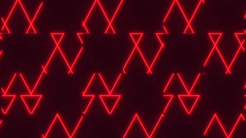Vibrant red neon triangles on black background Stockbeeldmateriaal 317332311