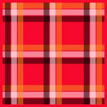Vibrant red orange and pink plaid pattern fabric texture Stock Illustration