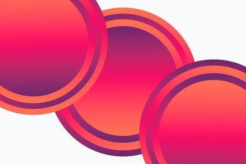 Vibrant Red Pink Gradient Overlapping Circles Abstract Background Stock Illustration