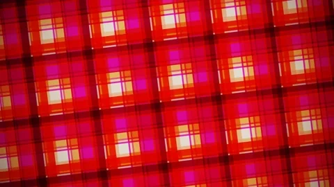 Vibrant Red Plaid Neon Grid Looping Animation Video stock 341458229