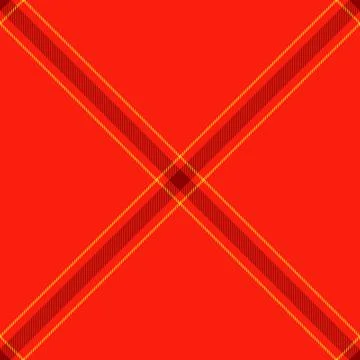 Vibrant red plaid pattern with intersecting diagonal lines in maroon and gold Stock Illustration