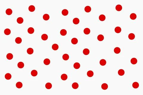 Vibrant Red Polka Dot Pattern on White Background for Creative Designs Illustrazione stock