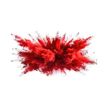 Vibrant red powder explosion on white background 库存插图