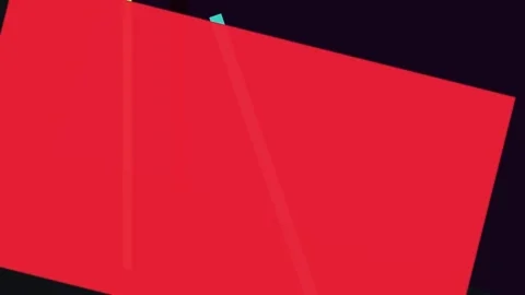 A vibrant red rectangle dominates the frame, slightly tilted, with subtle v.. Stock Footage 335441984