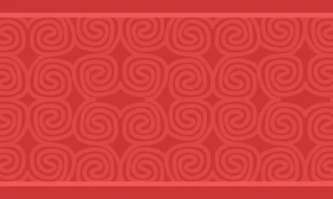 Vibrant Red Seamless Pattern with Abstract Swirls and Ornate Borders Ideal .. Stock Illustration