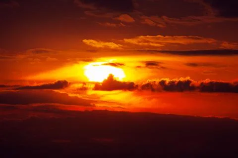 Vibrant red sky Stock Photos