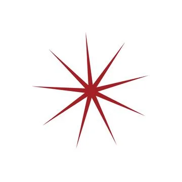 Vibrant Red Starburst Explosion on White Background Minimalist Design 库存插图