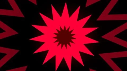 Vibrant Red Starburst Pattern on a Black Background Stock Illustration