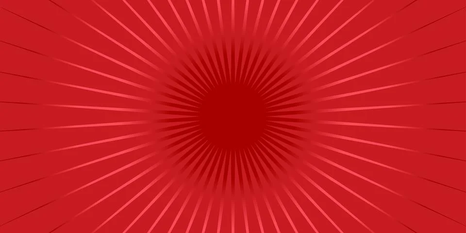 Vibrant Red Sunburst Vector Layout with Zoom Effect Illustrazione stock