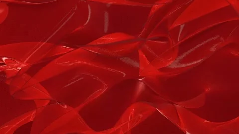 Vibrant Red Textiles: An Exploration of Fluid Motion and Light Reflection in a Stock Footage 317742501