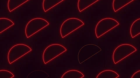 Vibrant red triangle tacos engaging grid-like pattern with various sizes in an Video stock 274183365