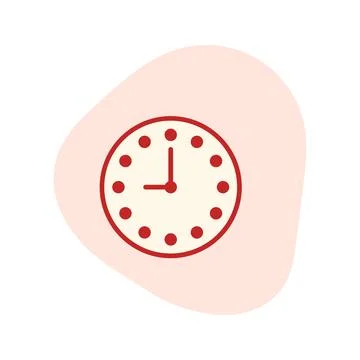 A Vibrant Red Wall Clock Vector Illustration Stock Illustration