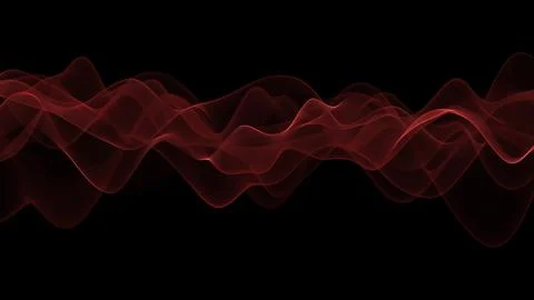Vibrant red waveforms flowing smoothly across a background Stock Illustration
