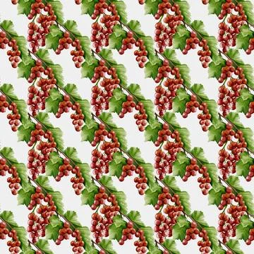 Vibrant redcurrant pattern for textile and wrapping paper design Illustrazione stock