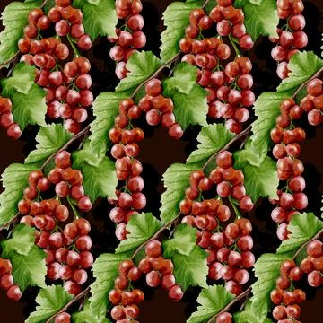 Vibrant redcurrant watercolor pattern for textiles and packaging designs Illustrazione stock