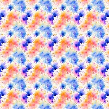 Vibrant repeating floral pattern. Different shapes and colors, shades Stock Illustration