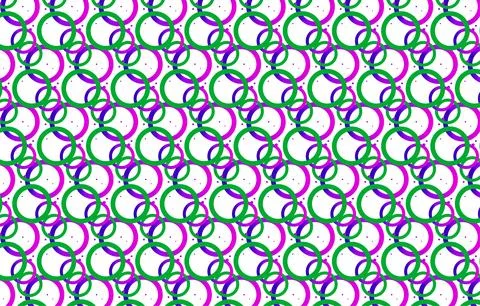Vibrant repeating pattern of overlapping circles background, creating a ret.. Illustrazione stock