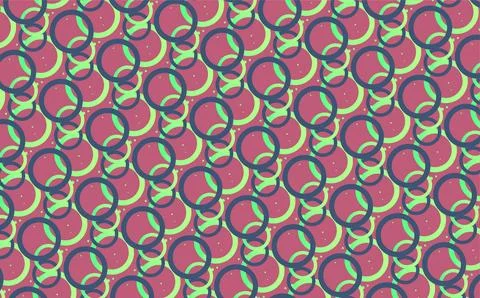 Vibrant repeating pattern of overlapping circles background, creating a ret.. イラスト素材