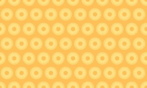 Vibrant, repeating pattern of sunlike motifs on a warm yellow background.  Pe Stock Illustration