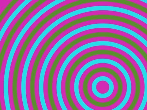 Vibrant Retro Abstract Background with Concentric Circles in Pink Cyan and .. Stock Illustration