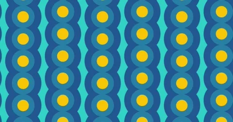 Vibrant Retro Circle Pattern in Teal and Blue Stock Footage 309892676