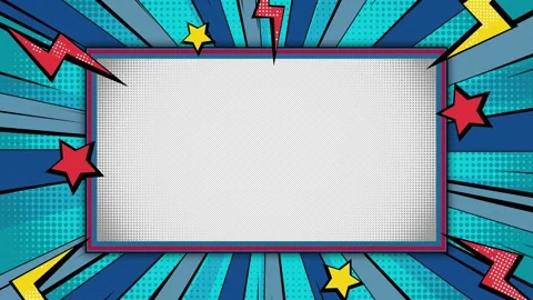 Vibrant retro comic book background featuring empty placeholder Stock Footage 316781117