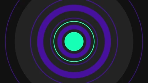 Vibrant Retro Geometric Pattern with Concentric Circles in Purple and Green 動画素材 341927017