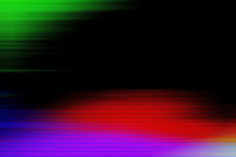 Vibrant Retro Gradient Lines in Neon Green, Red, Blue Glitch Style Stock Illustration