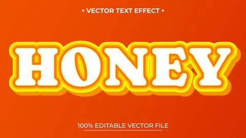 Vibrant Retro Honey Text Effect Design Stock Illustration