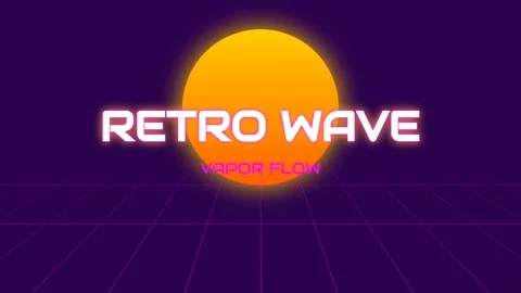 Vibrant Retro Wave Neon Gradient Typography Background Loop Stock Footage 337503120