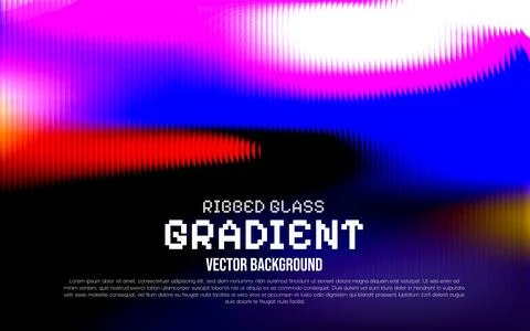 Vibrant ribbed glass gradient vector background with colorful abstract design Stock Illustration