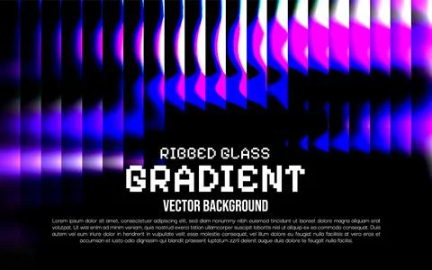 Vibrant ribbed glass gradient vector background with colorful abstract design Illustrazione stock