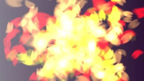 Vibrant rose petals exploding in bright yellow light Stock Illustration