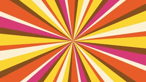 Vibrant rotating sunburst pattern shows yellow orange pink tones. retro vin.. Stock Footage 346885041