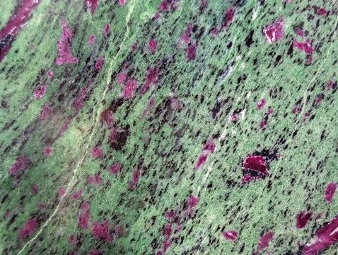 Vibrant Ruby Zoisite Mineral Stone Texture Stock Photos