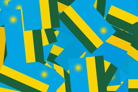 Vibrant Rwandan flags in various sizes 스톡 일러스트