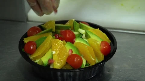 Vibrant Salad Preparation Video stock 318303628