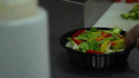 Vibrant Salad Preparation Stock Footage 319207485