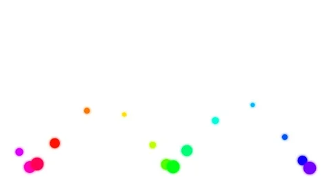 Vibrant scattered dots in a spectrum of bright colors 库存影片 335255905