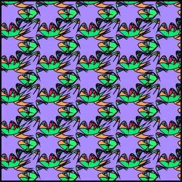 Vibrant seamless abstract pattern with overlapping colorful shapes backgrou.. Stock Illustration