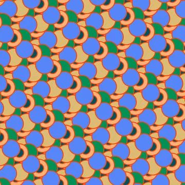 Vibrant seamless abstract pattern with overlapping colorful shapes backgrou.. Stock Illustration
