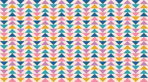 A vibrant, seamless geometric triangle pattern with a retro color palette. .. Illustrazione stock