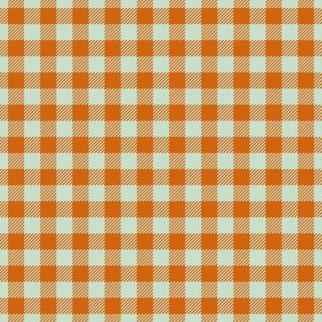 A vibrant, seamless gingham pattern featuring alternating orange and soft min イラスト素材